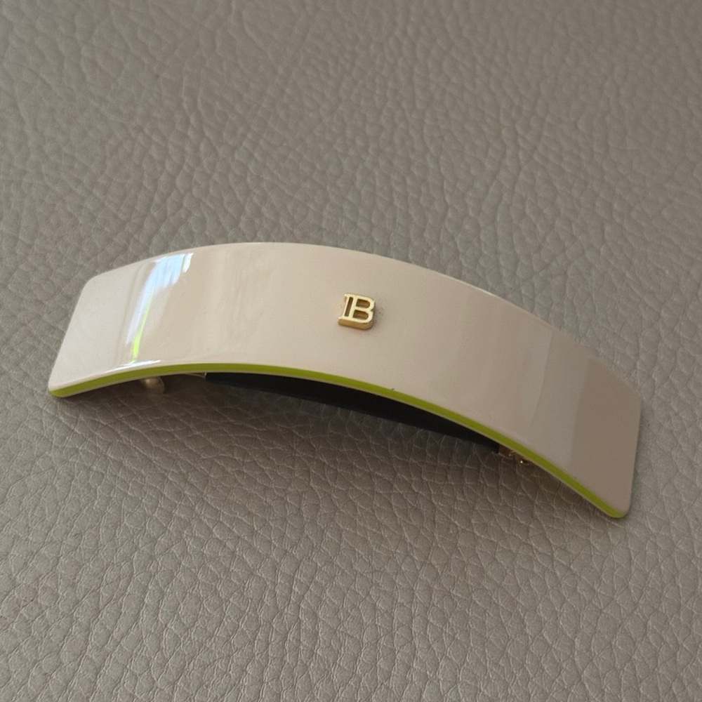 Balmain Paris Hair Couture Barrette with 18k Gold Plated Logo (limited edition)
